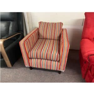 Mondo Accent Chair in striped Warwick Fabric