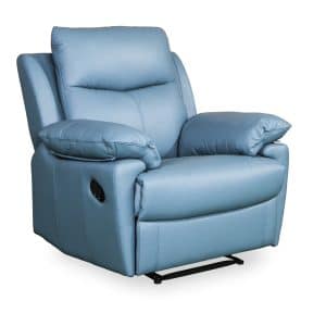 Max recliner chair in blue leather