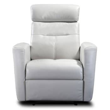White Leather Recliner Chair Front