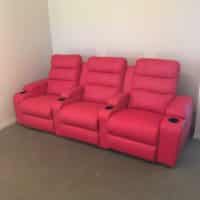 HT Nova home theatre seats in red leather