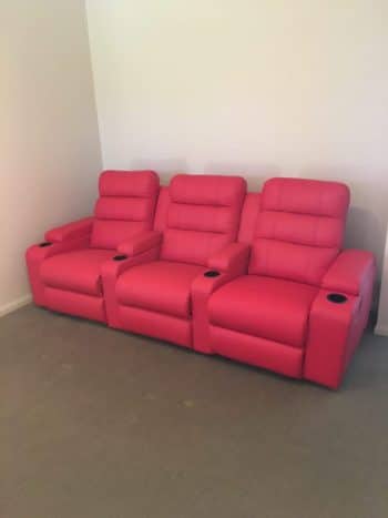 HT Nova home theatre seats in red leather