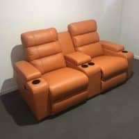 HT Nova 2 seater home cinema seats in claw leather