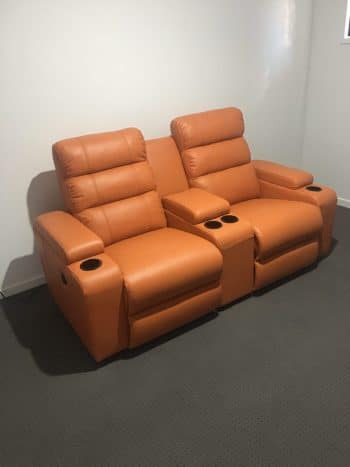 HT Nova 2 seater home cinema seats in claw leather