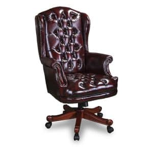 Nadia office chair in washed off burgundy