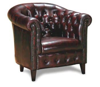 Spencer Leather Chesterfield Tub Chair