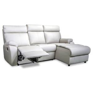 3178 recliner + chaise in ivory leather