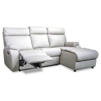 3178 recliner + chaise in ivory leather