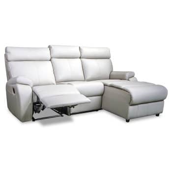 3178 recliner + chaise in ivory leather