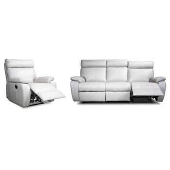 3182 ivory leather recliner sofa
