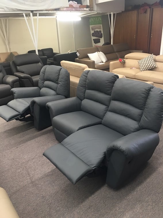Leather Lounge with Recliners Clearance Piccadilly Brisbane
