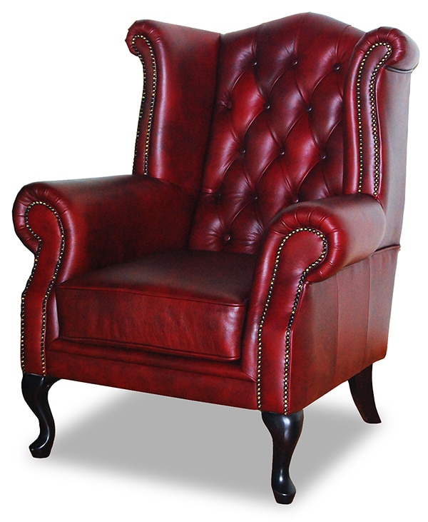 High Back Wing Chair Vintage, Red Leather Dining Chairs Australia