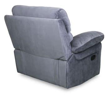 Catalina fabric recliner rear view in grey
