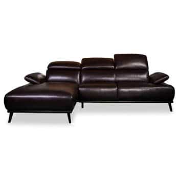 Austin 2 seater plus chaise in 2 tone brown leather