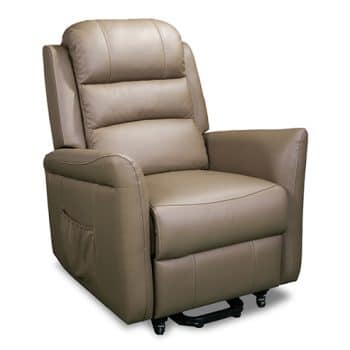 Jersey lift recliner closed in coffee leather