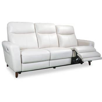 Nashville 3 seater electric recliner in white leather