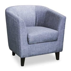 Toby fabric tub chair in blue fabric