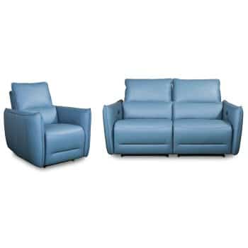 Positano home cinema chairs in Aqua leather