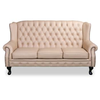 Paris Leather Wing Back Sofa