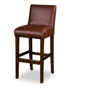 Dean Barstool 2 tone burgandy leather with mahogany timber legs