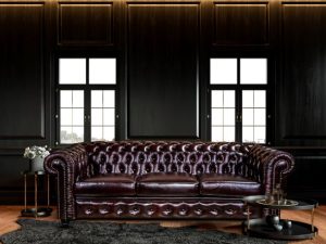 brown chesterfield 3 seater sofa in Brisbane